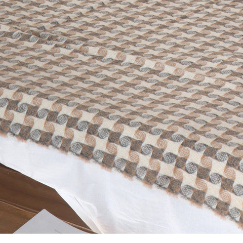 Elf CARAMBOLA Плед з новозеландської вовни Boho 140×200 см декоративний у відтінках бежевого