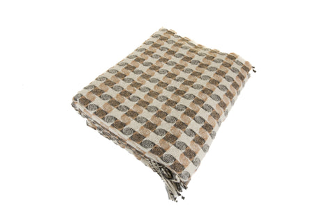 Elf CARAMBOLA Плед з новозеландської вовни Boho 140×200 см декоративний у відтінках бежевого