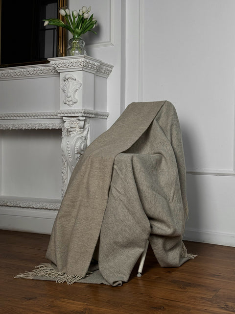 Merino Heathered Плед з вовни мериноса попелясто-сірий 140×200 см теплий і затишний