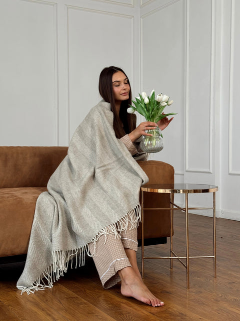 Marsel Alaska Miękka elegancja natury – koc z wełny merynosa