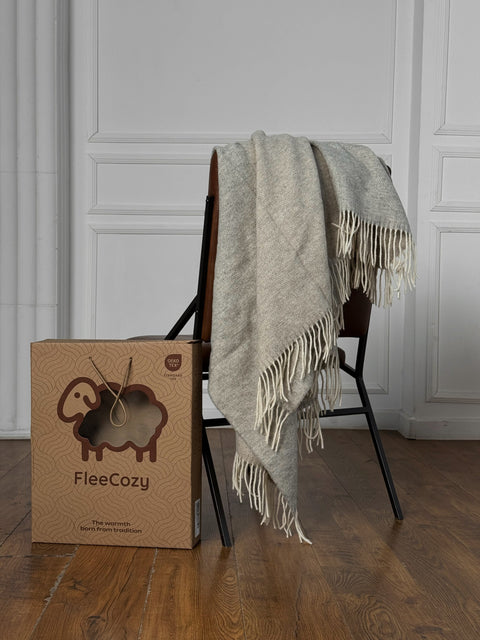 Merino Heathered Плед з вовни мериноса попелясто-сірий 140×200 см теплий і затишний