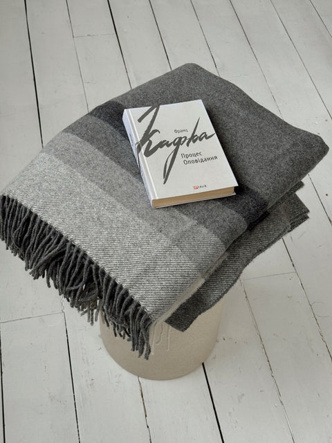 Marsel S/Zik Плед Merino з градієнтом сірих відтінків 140×200 см