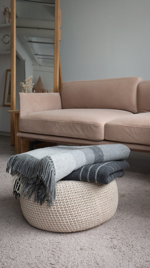 Marsel S/Zik Плед Merino з градієнтом сірих відтінків 140×200 см