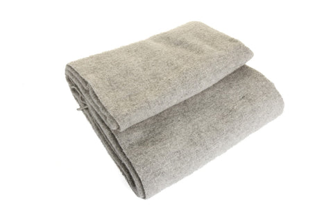 Marsel 2Face Light Grey Dwustronny koc z wełny merynosa 140x200cm przytulny w jasnych kolorach