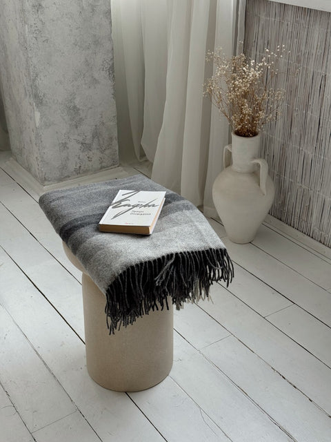 Marsel S/Zik Плед Merino з градієнтом сірих відтінків 140×200 см