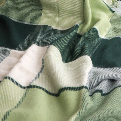 Elf Green & Ivory Плед з новозеландської вовни 170×210 см у клітинку відтінків зеленого