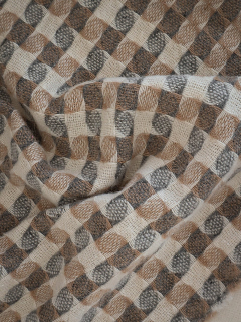Elf CARAMBOLA Плед з новозеландської вовни Boho 140×200 см декоративний у відтінках бежевого
